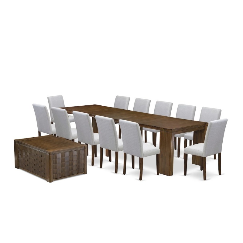 14 Pieces Extendable Dining Set with Rectangle Kitchen Table