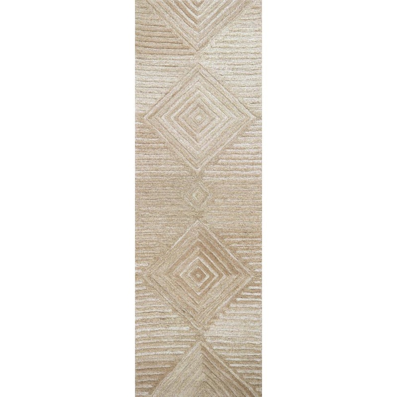 Hand Tufted Cut & Loop Pile Wool Rug, 2'6" X 8'