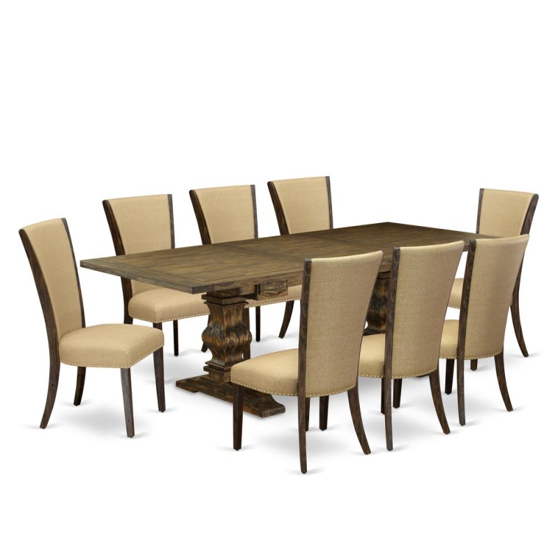 East West Furniture 9Pc Dining Table Set