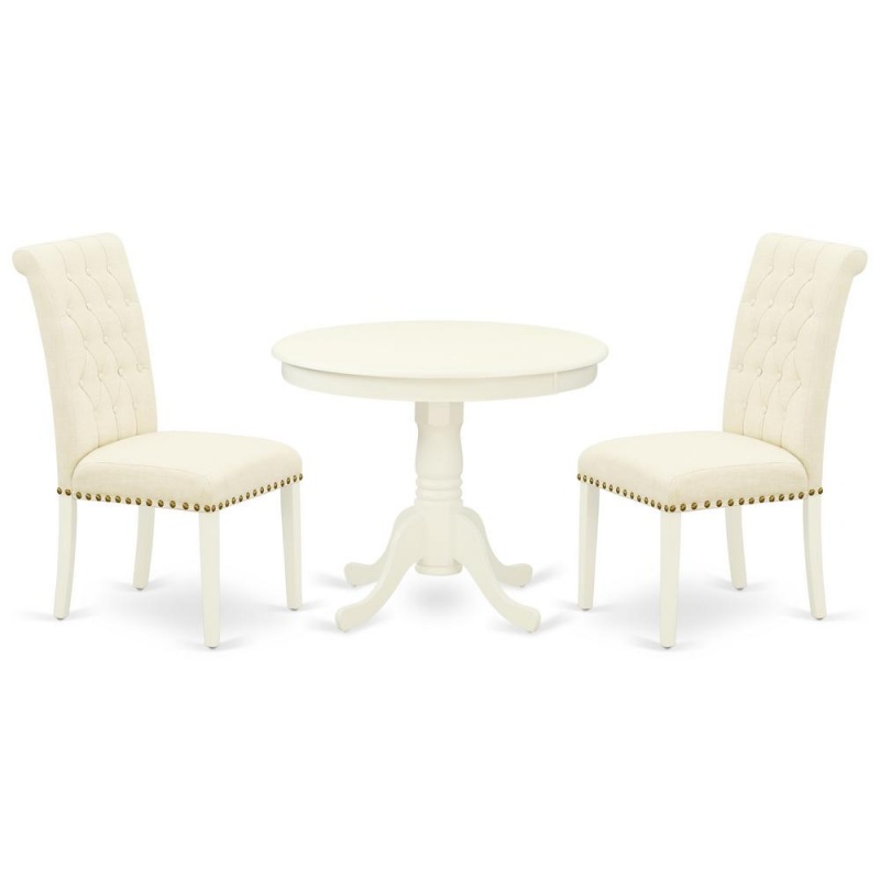 Dining Room Set Linen White, Anbr3-Lwh-02