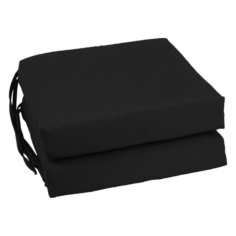 Blazing Needles Indoor 16" X 16" Twill Chair Cushion, Black