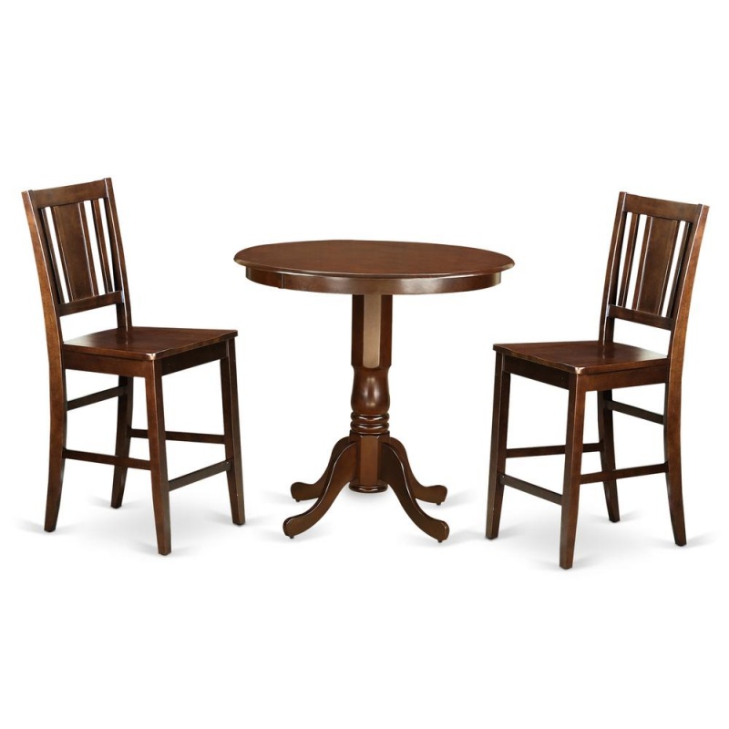 3 Pc Pub Table Set - Dinette Table And 2 Counter Height Dining Chair