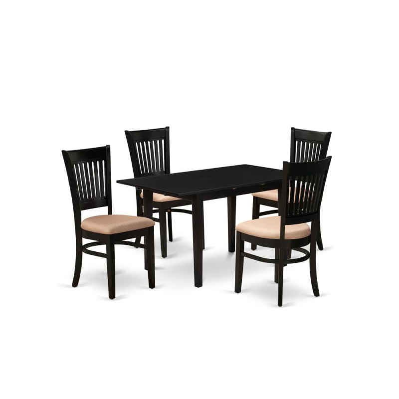 Dining Table- Dining Chairs, Nfva5-Blk-c