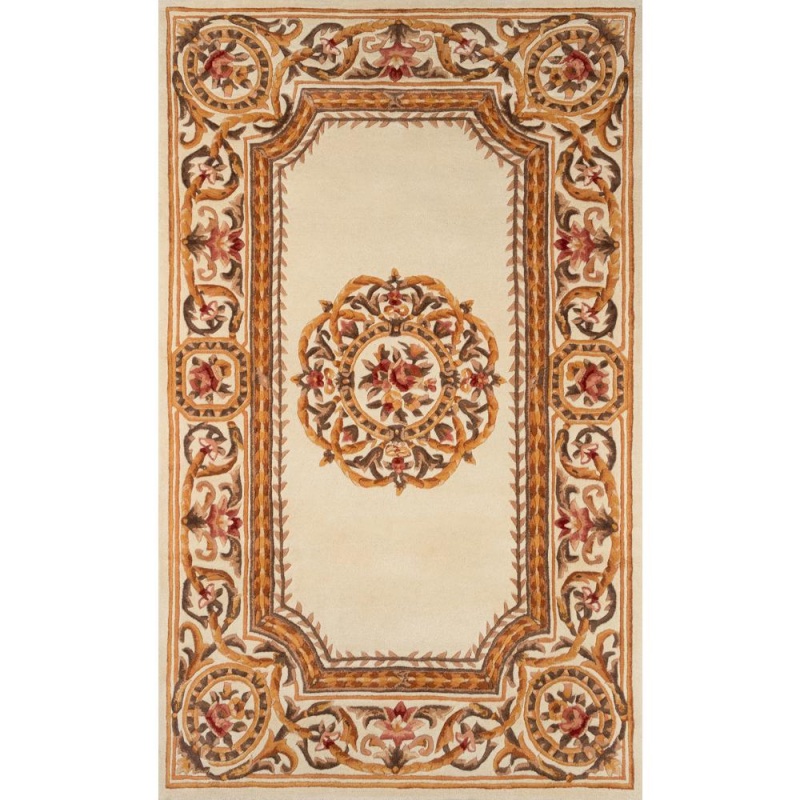 Transitional Rectangle Area Rug, Ivory, 8' X 11'