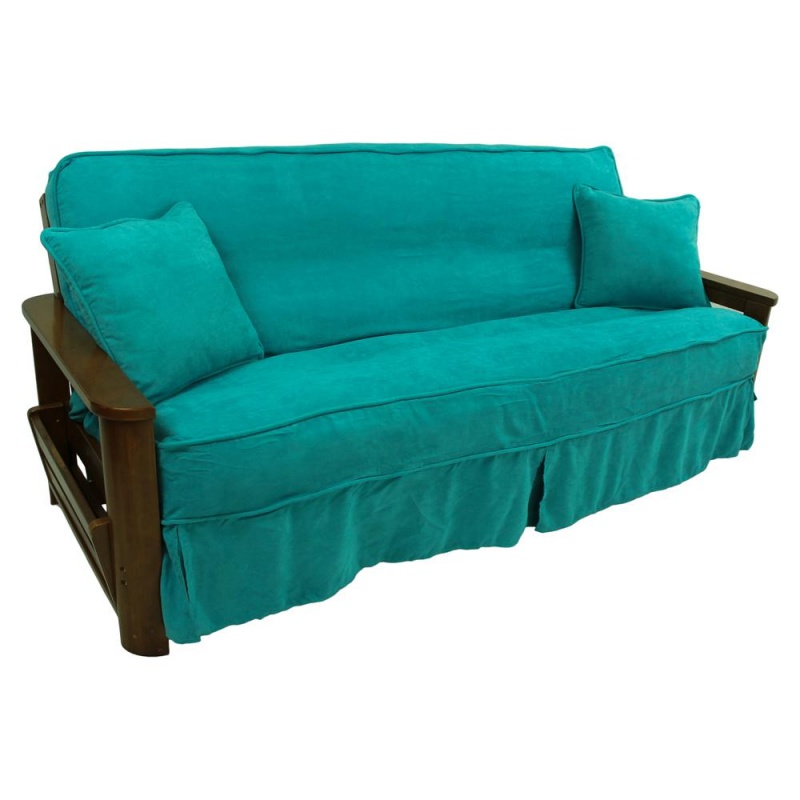Solid Microsuede Full Futon Slipcover Set