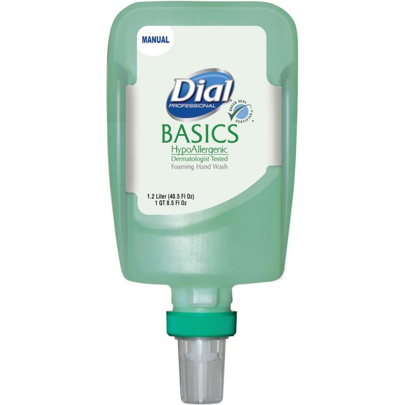 Dial Fit Manual Refill Basics Foam Hand Wash - 40.6 Fl Oz (1200 Ml) - Pump Bottle Dispenser - Kill Germs - Hand - Green - 3 / Carton