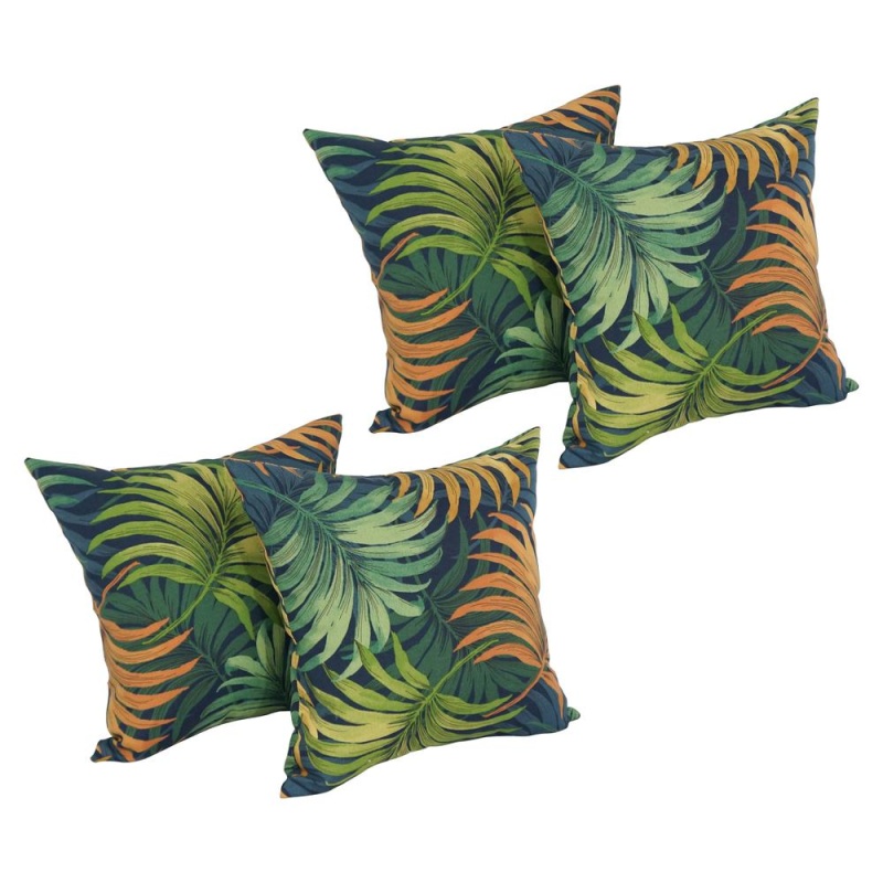 17-Inch Square Pattern Polyester Outdoor Throw Pillows (Set Of 4) 9910-S4-Reo-61