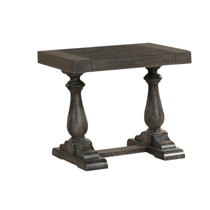 Amy 27" Transitional Wood End Table in Dove Gray