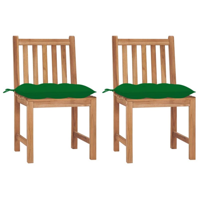 Vidaxl Garden Chairs 2 Pcs With Cushions Solid Teak Wood 2936