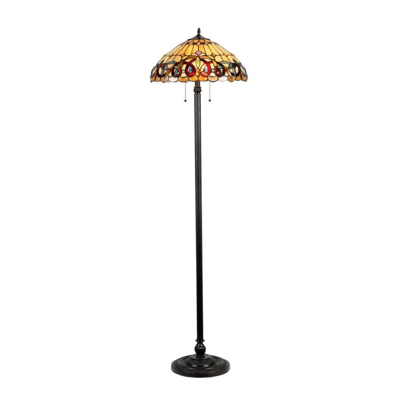 Serenity Tiffany-Style 2 Light Victorian Floor Lamp 18" Shade