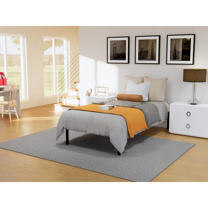 Norwich Modern Bed Frame With 4 Metal Legs - Magnificent Bed In Powder Coating Black Color