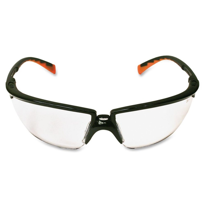 3M Privo Unisex Protective Eyewear - Standard Size - Ultraviolet Protection - Orange - Clear Lens - Black Frame - Comfortable, Anti-Fog, Uv Resistant, Nose Bridge - 1 Each