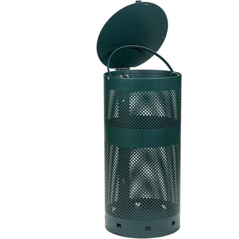Tatco Dog Waste Station Trash Can - Rust Resistant - Powder Coated Aluminum - Green - 1 Each