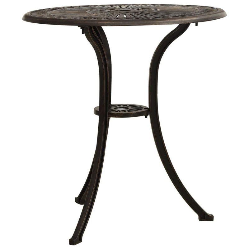 Vidaxl Garden Table Bronze 24.4"X24.4"X25.6" Cast Aluminum 5579