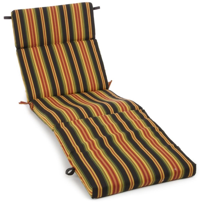 72-Inch By 24-Inch Patterned Polyester Outdoor Chaise Lounge Cushion