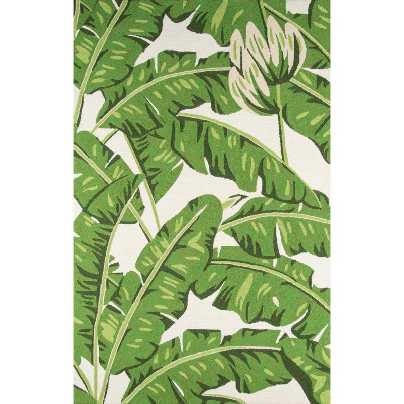 Contemporary Rectangle Area Rug, Green, 5' X 8'