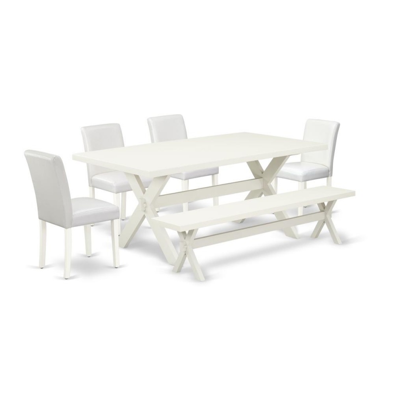 East West Furniture 6-Piece Dining Room Table Set