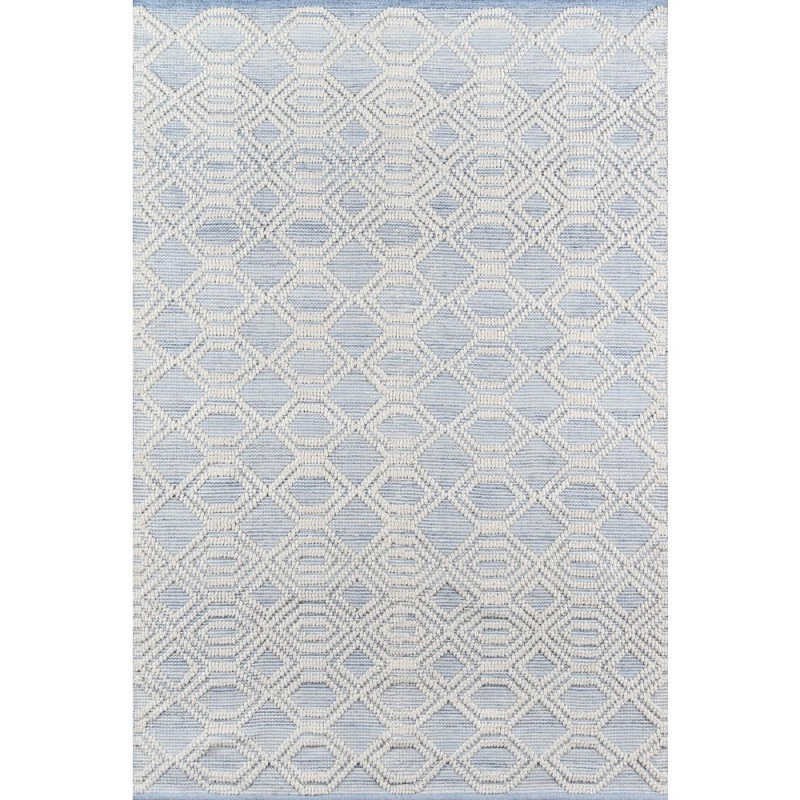 Contemporary Rectangle Area Rug, Light Blue, 3'6" X 5'6"