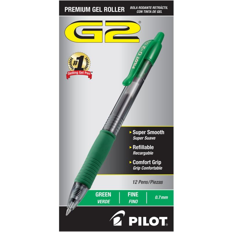 Pilot G2 Retractable Gel Ink Rollerball Pens - Fine Pen Point - 0.7 Mm ...