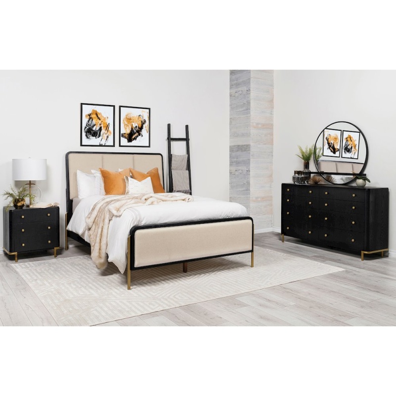 Arini 4-Piece Queen Bedroom Set Cream and Black