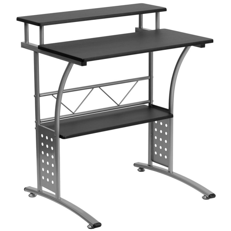 Work From Home Kit - Black Computer Desk, Ergonomic Mesh Office Chair And Locking Mobile Filing Cabinet With Side Handles