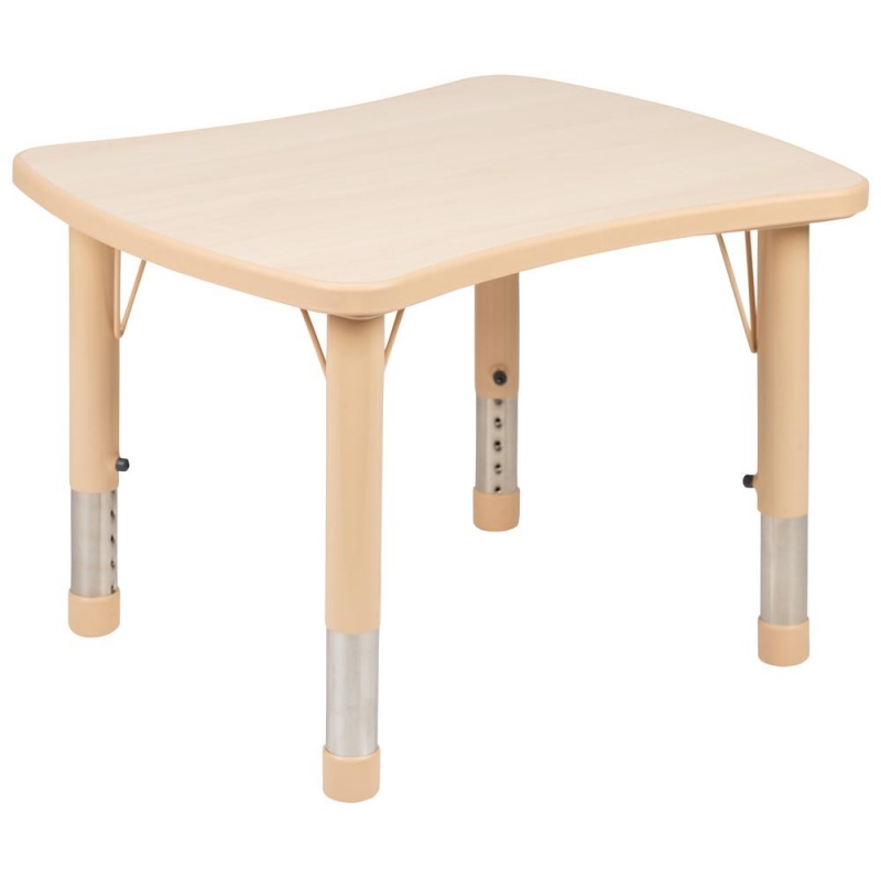 21.875"W X 26.625"L Rectangular Natural Plastic Height Adjustable Activity Table