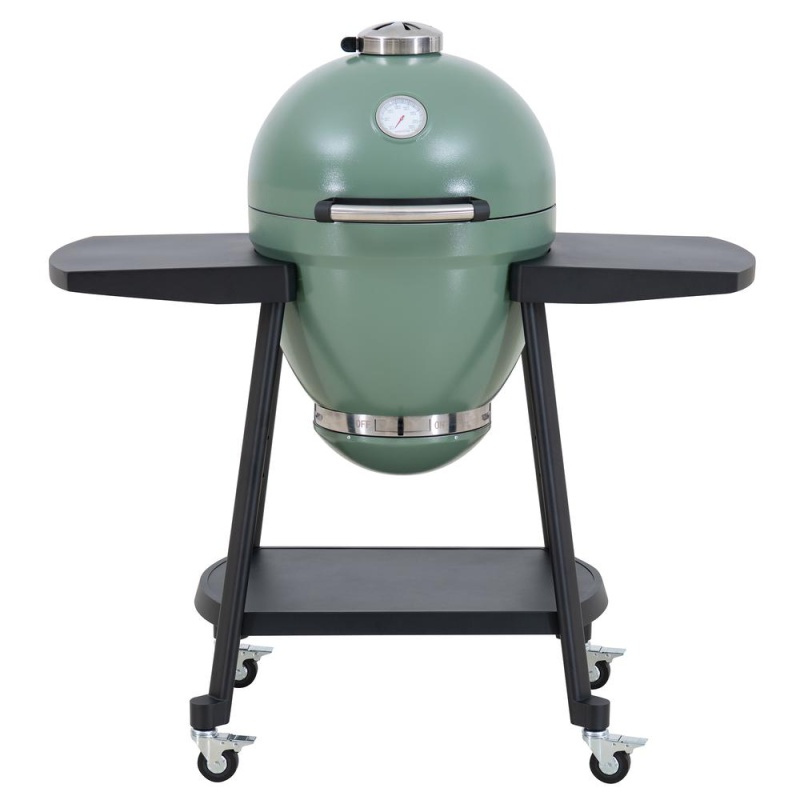 Sunjoy 20In Egg-Shaped Grill With Pizza Plate, Green