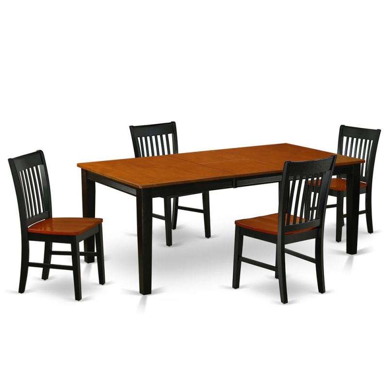 Dining Room Set Black & Cherry, Quno5-Bch-w