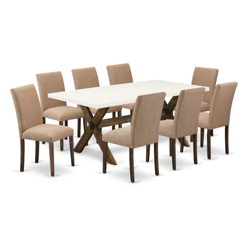 East West Furniture 9-Piece Dining Room Set