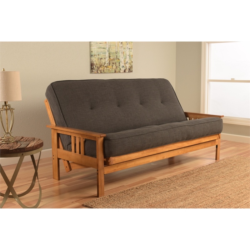 Monterey Frame-Butternut Finish-Linen Charcoal Mattress