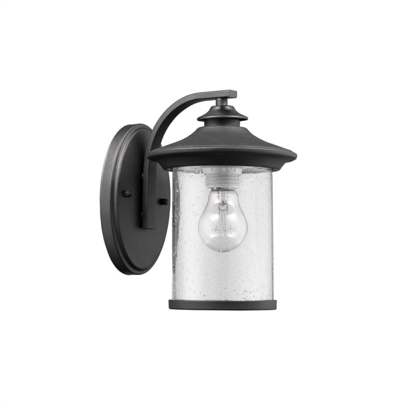 Liam Transitional 1 Light Black Outdoor Wall Sconce 10" Height
