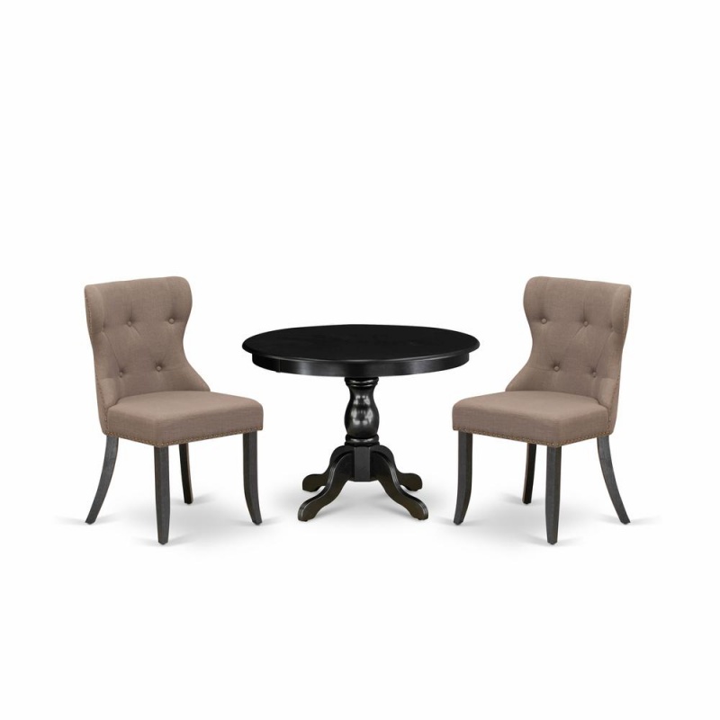 East West Furniture 3 Piece Dining Table Set