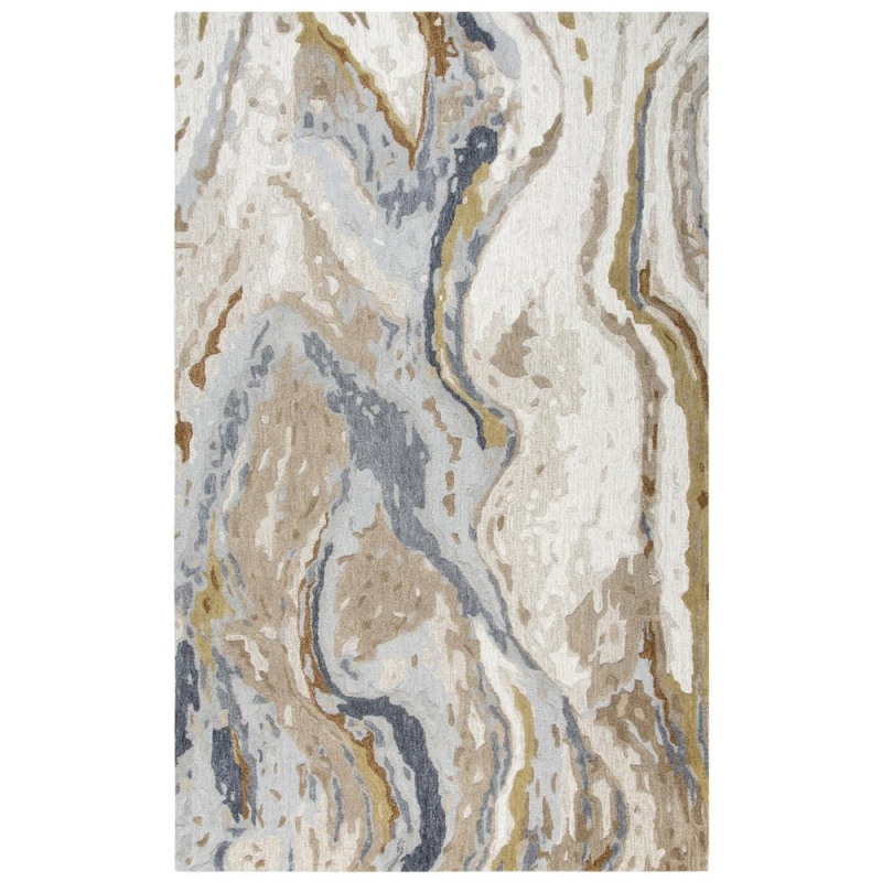 Hand Tufted Cut & Loop Pile Wool Rug, 5' X 8'