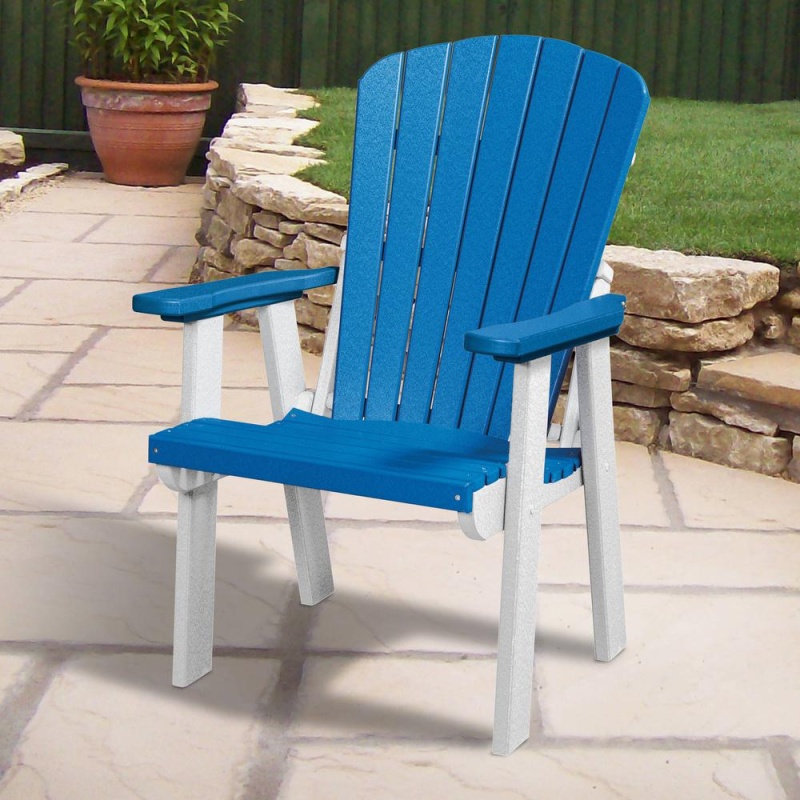 Os Home And Office Model 511Bw Fan Back Chair In Blue With A White Base, Made In The Usa