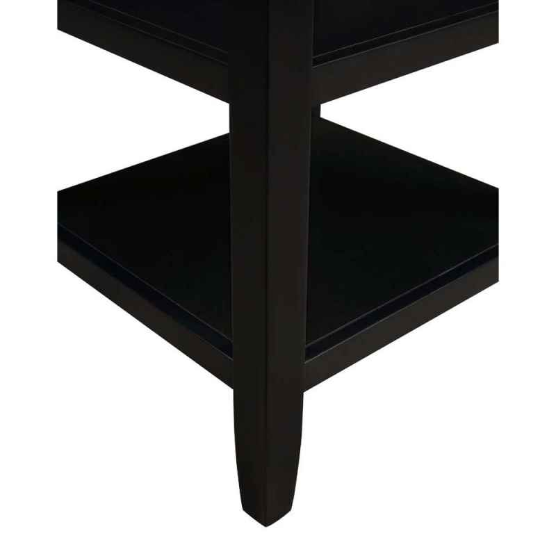 Tribeca End Table With Shelves, Black