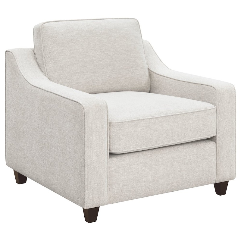 Christine Beige Upholstered Sloped Arm Accent Chair