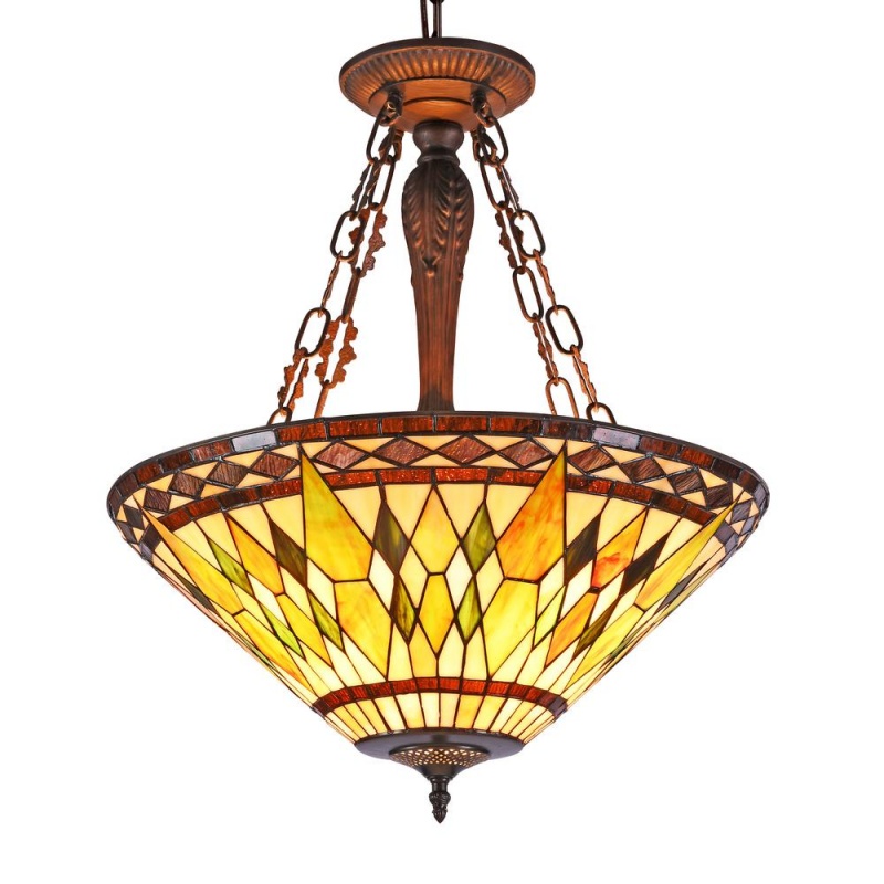 CHLOE Lighting AIKEN Tiffany-style 3 Light Inverted Ceiling Pendant 20