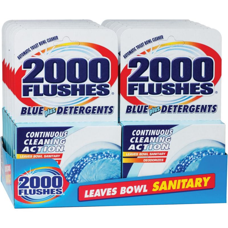 Wd-40 2000 Flushes Automatic Toilet Bowl Cleaner - Powder - 3.50 Oz (0.22 Lb) - 12 / Carton - Blue