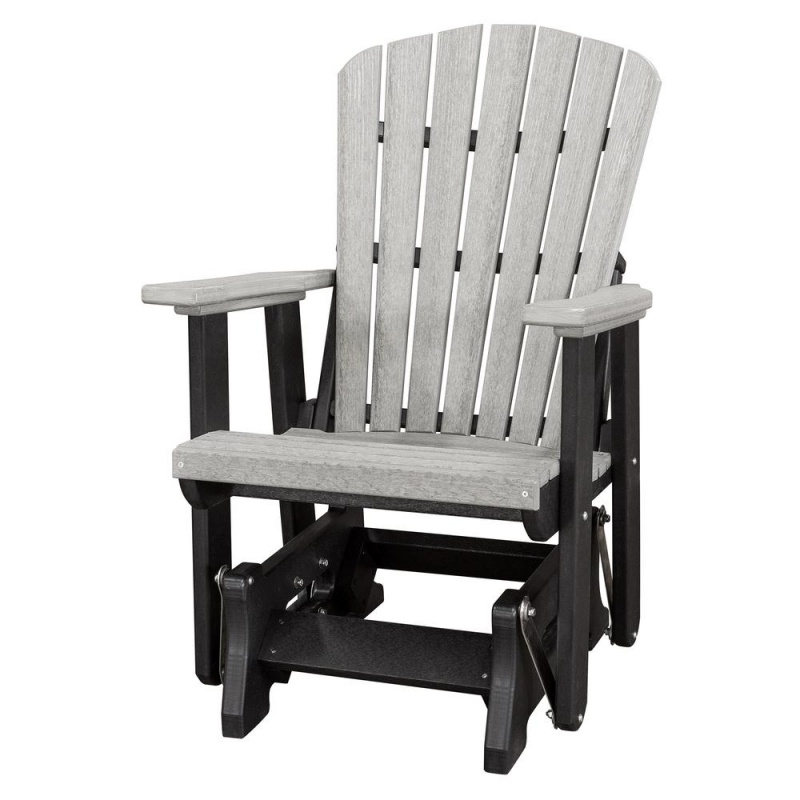 Fan Back Glider Made In The Usa- Light Gray, Black