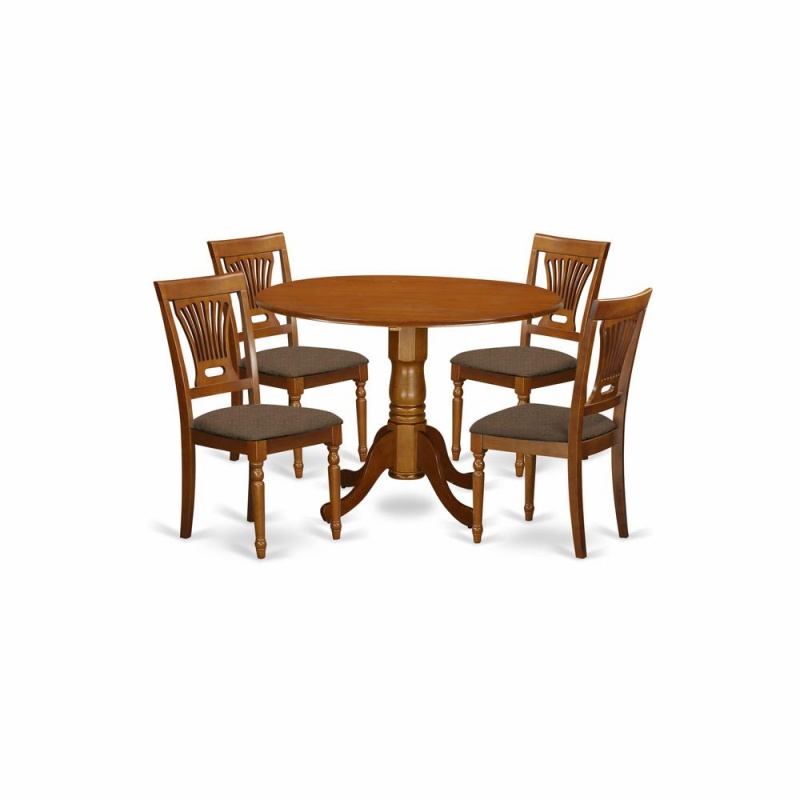 5 Pc Kitchen Nook Dining Set-Round Table Plus 4 Dinette Chairs