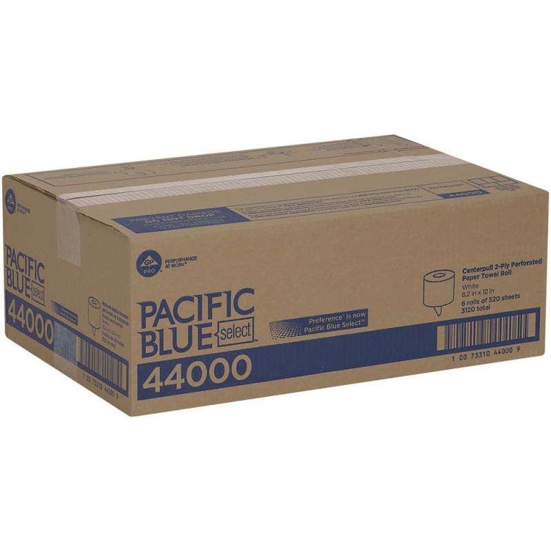 Pacific Blue Select Centerpull Paper Towel By Gp Pro (Georgia-Pacific) - 2 Ply - 8.25" X 12" - 520 Sheets/Roll - White - Paper - Center Pull - For Education, Manufacturing, Travelling, Public Faciliti