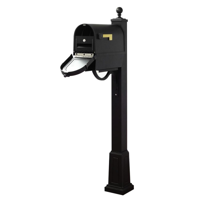 Berkshire Curbside Mailbox With Newspaper Tube, Locking Insert And Springfield Mailbox Post With Base
