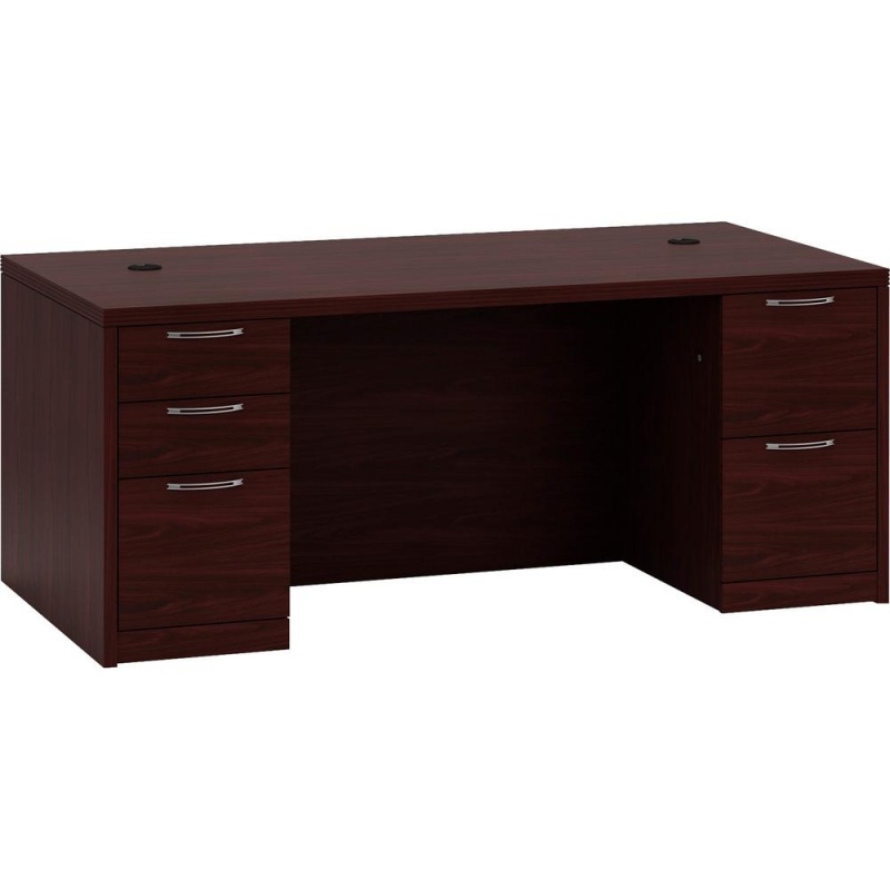 Hon Valido Double Pedestal Desk, 72"W - 5-Drawer - 72" X 36" X 29.5" X 1.5" - 5 X Box Drawer(S), File Drawer(S) - Double Pedestal On Left/Right Side - Ribbon Edge - Material: Particleboard - Finish: l