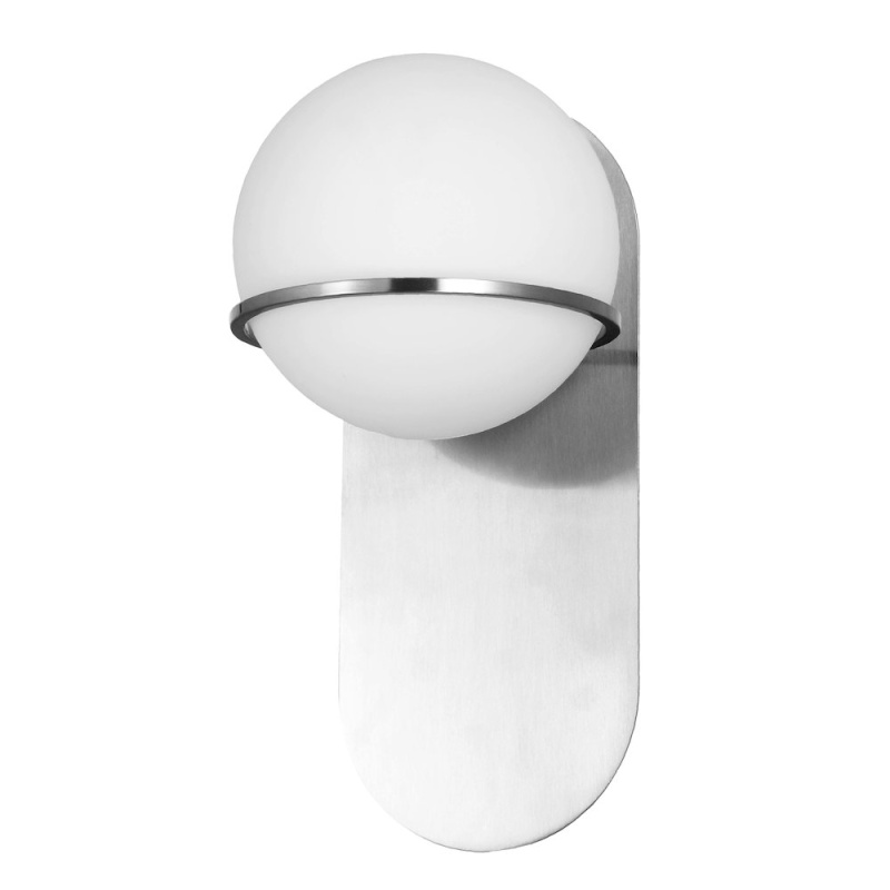 1 Light Halogen Wall Light with White Glass
