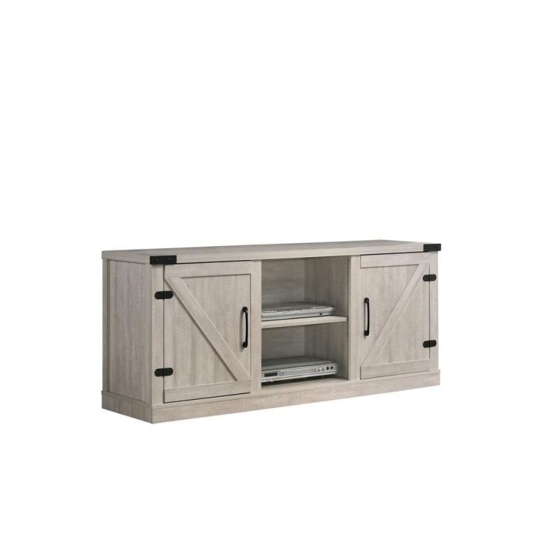 Salma Dusty Gray 58" Wide Tv Stand With 2 Open Shelves And 2 Cabinets
