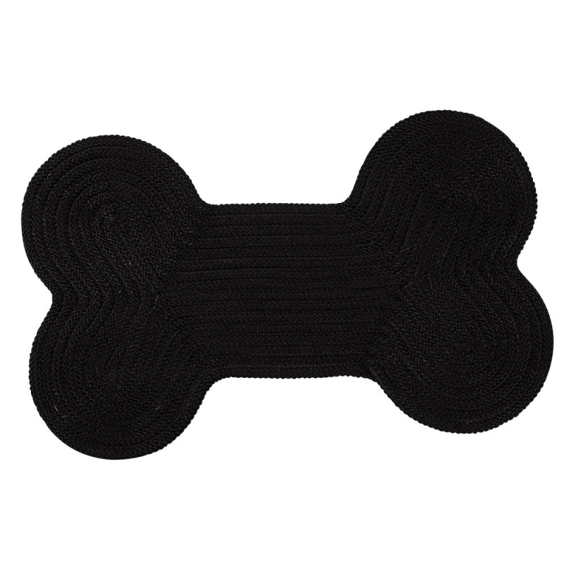 Dog Bone Solid - Black 18"X30"