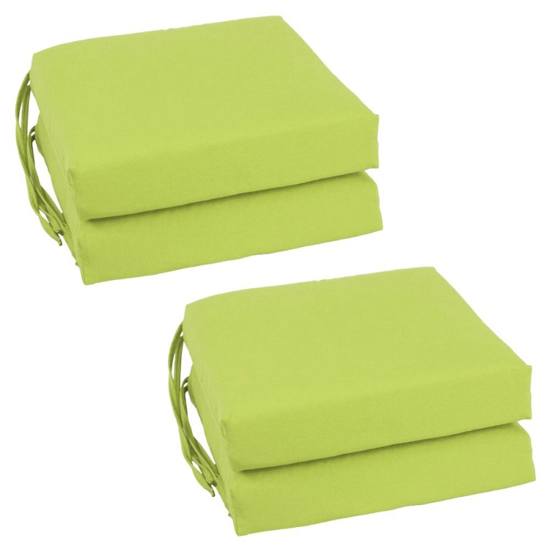 Blazing Needles Set Of 4 Indoor Twill Chair Cushions, Mojito Lime