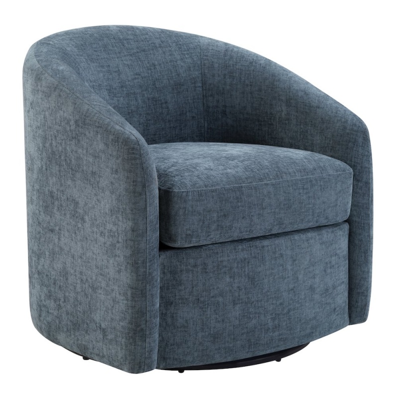 Bella Swivel Chair In Blue Denim