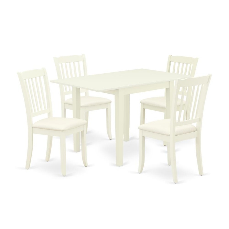 Dining Room Set Linen White, Ndda5-Lwh-c