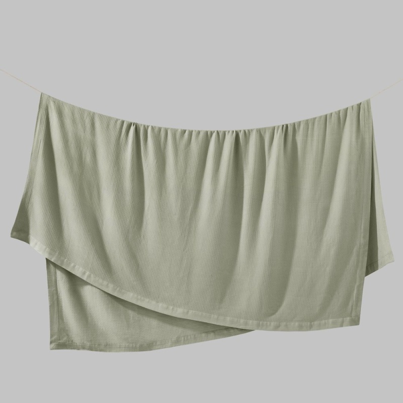 Egyptian Cotton Blanket, Sage Green Color